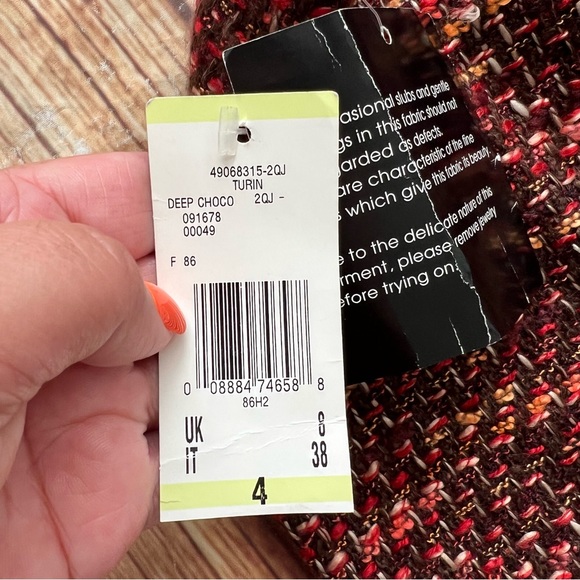 Kasper Women’s Tweed Pencil Skirt Turin Deep Choco Size 4 - Picture 10 of 11